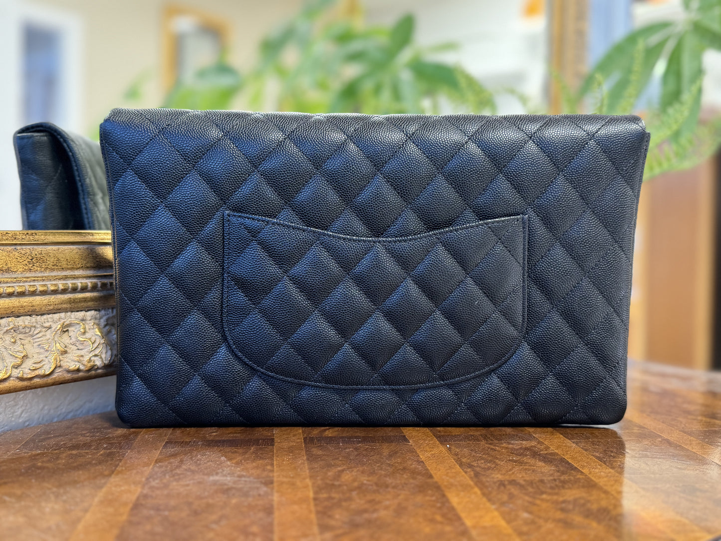 Chanel Classic flap clutch quilted caviar